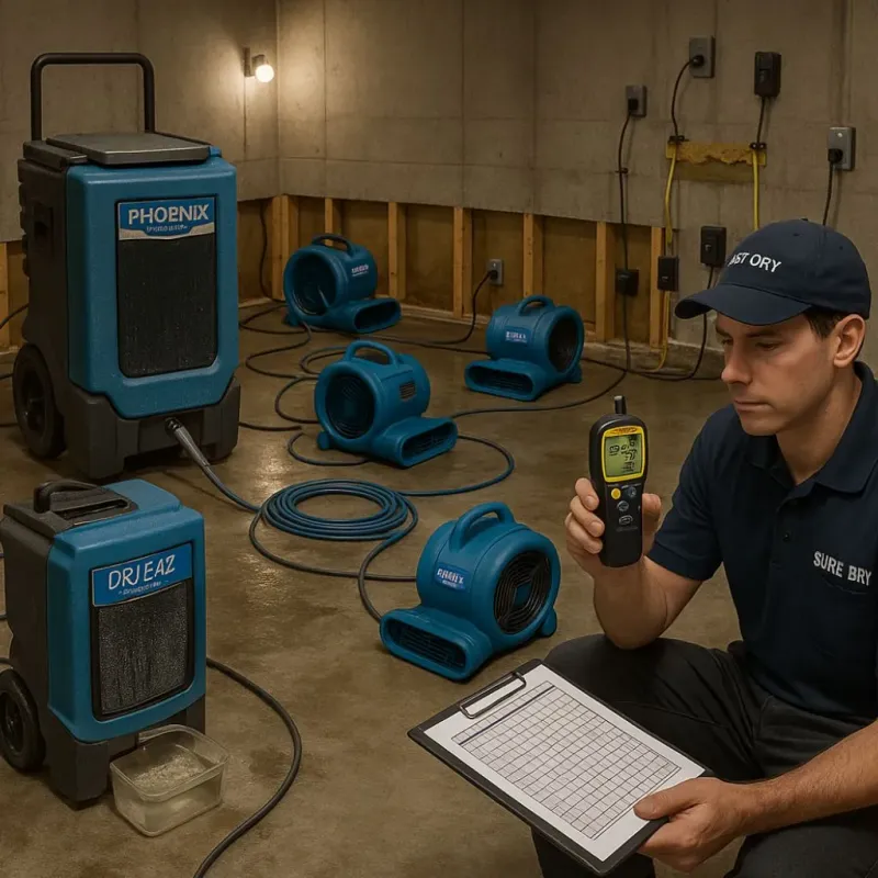 Structural Drying and Dehumidification process in La Vista, NE
